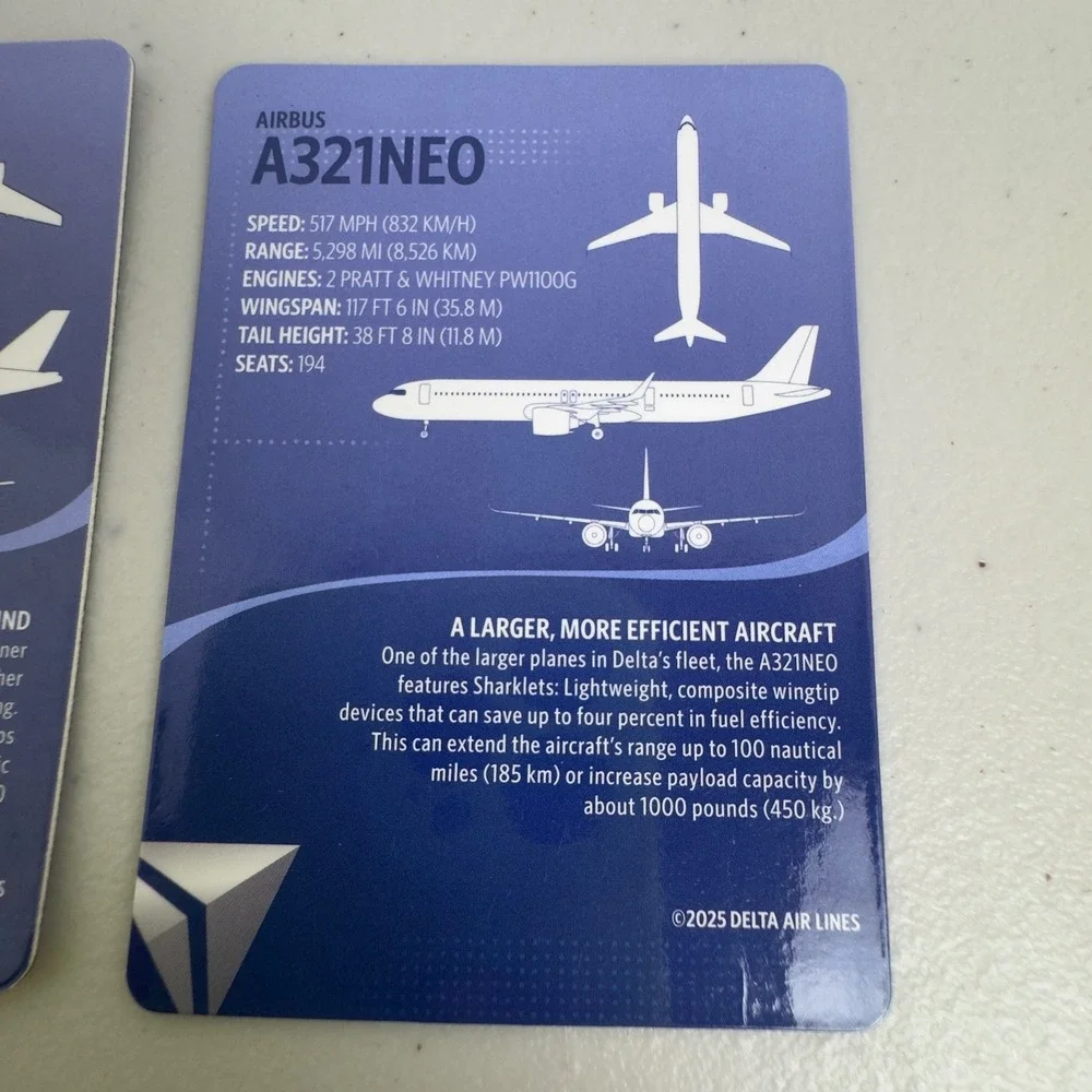 Delta Air Lines Trading Cards 2024 2025 Boeing 757 Airbus A321neo Pilot Card Lot